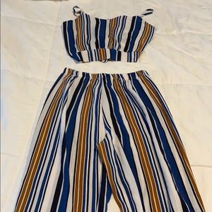 Striped Tank Top and Pant Set